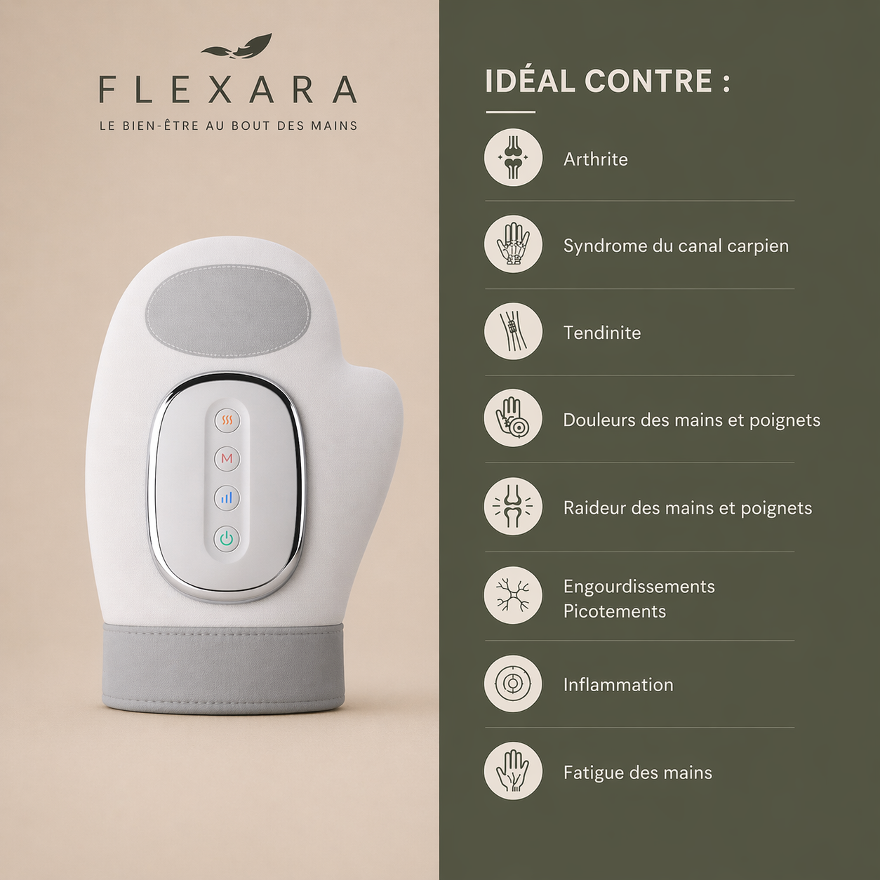 Gant Thérapeutique Flexara™ | Articulations, Raideurs, Inflammations et Douleurs Soulagés en 15 minutes